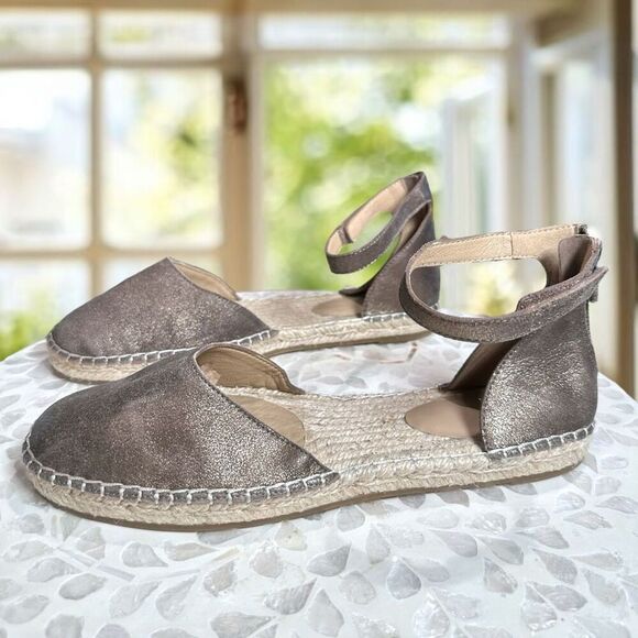 Eileen Fisher $195 Lala Leather Jute Espadrille Flat Sandals NWT - Picture 8 of 16